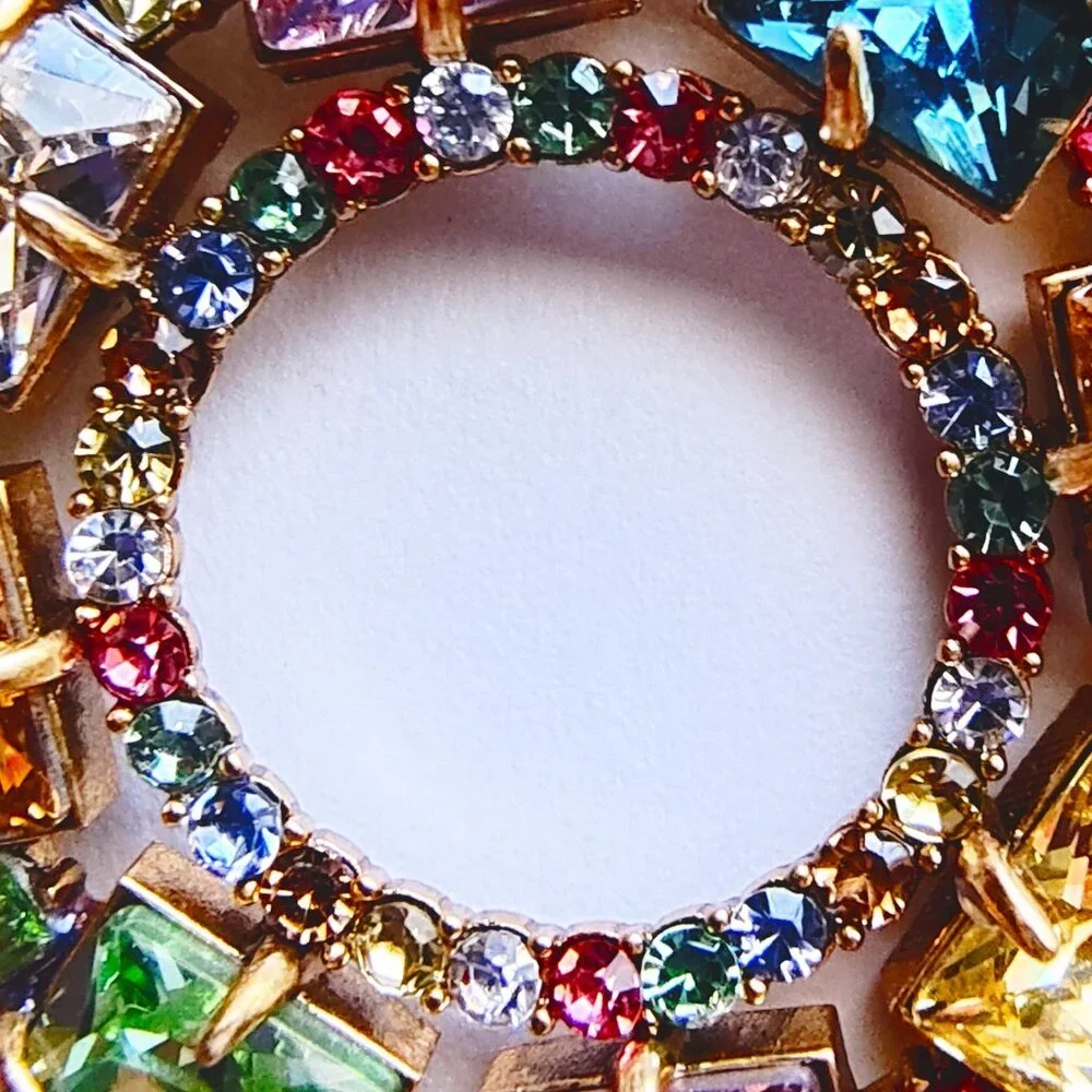 J.CREW RAINBOW CRYSTAL COCKTAIL EARRINGS - Picture 7 of 10